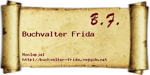 Buchvalter Frida névjegykártya